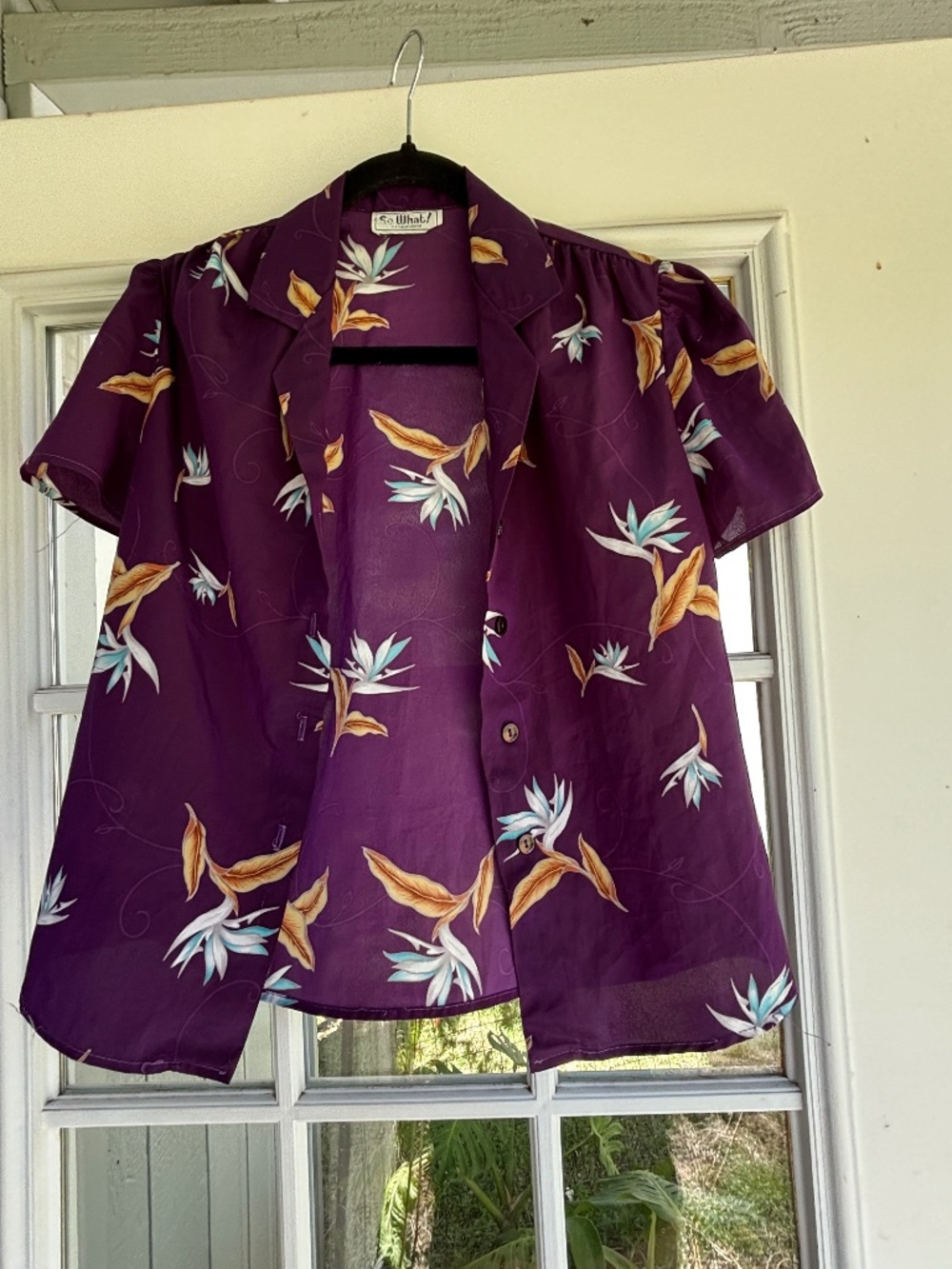 Vintage bird of paradise button-down shirt